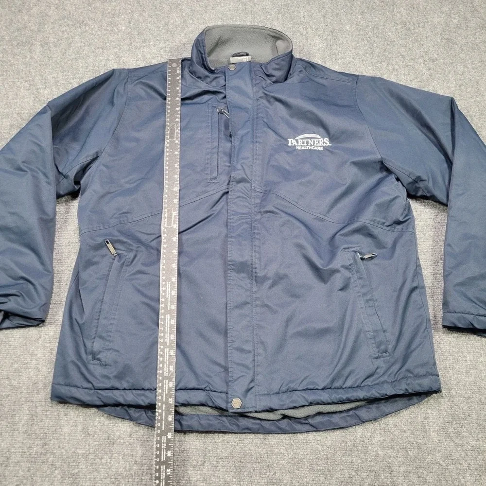 Partners Healthcare Jacket Mens L Navy Blue Water Resistant‎ Full Zip Outerwear